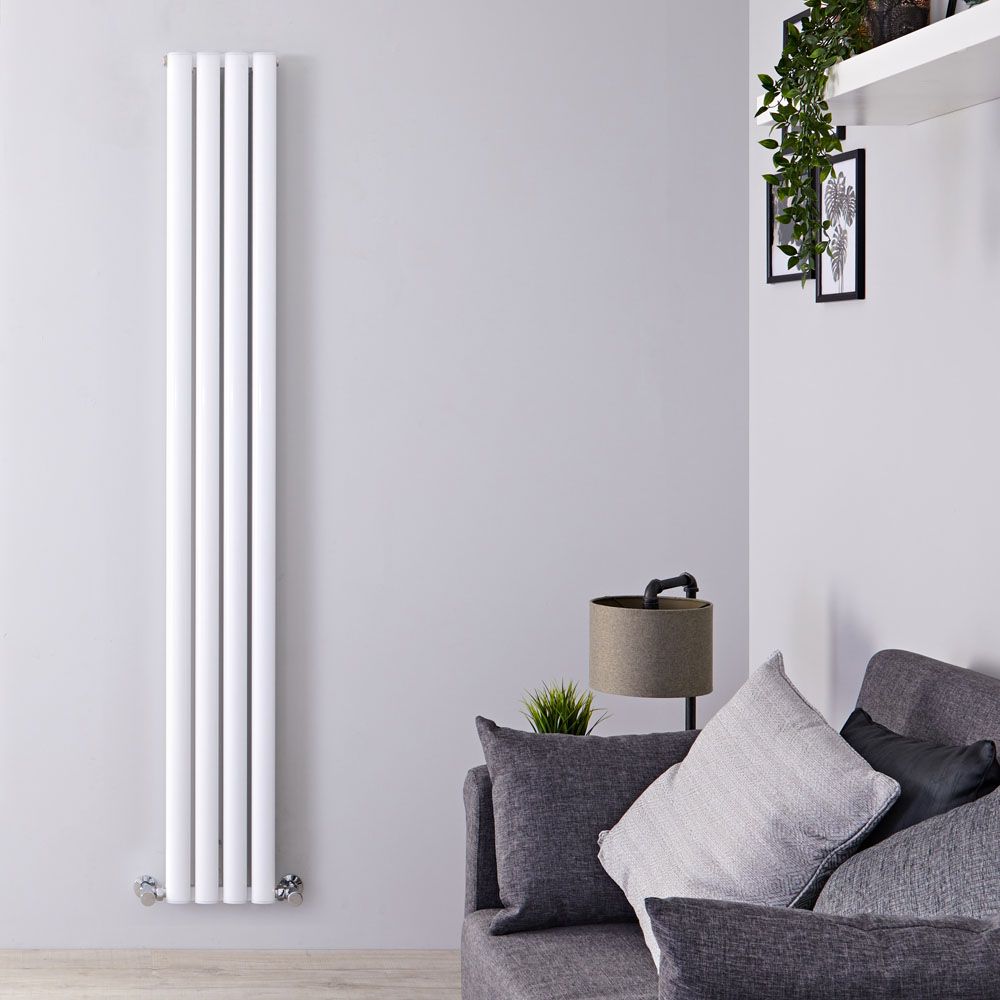 Revive Air - White Aluminum Vertical Double-Panel Designer Radiator - 70.75" x 9"