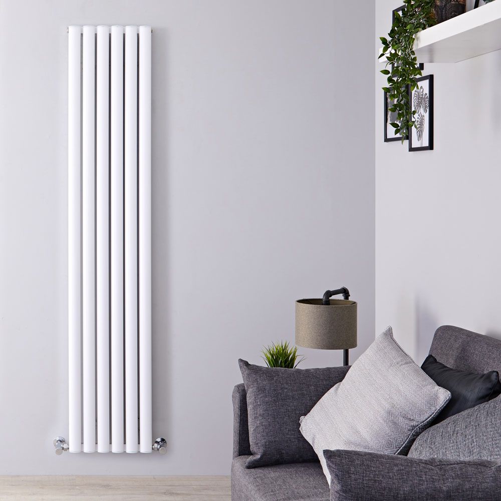 Revive Air - White Aluminum Vertical Double-Panel Designer Radiator - 70.75" x 13.75"