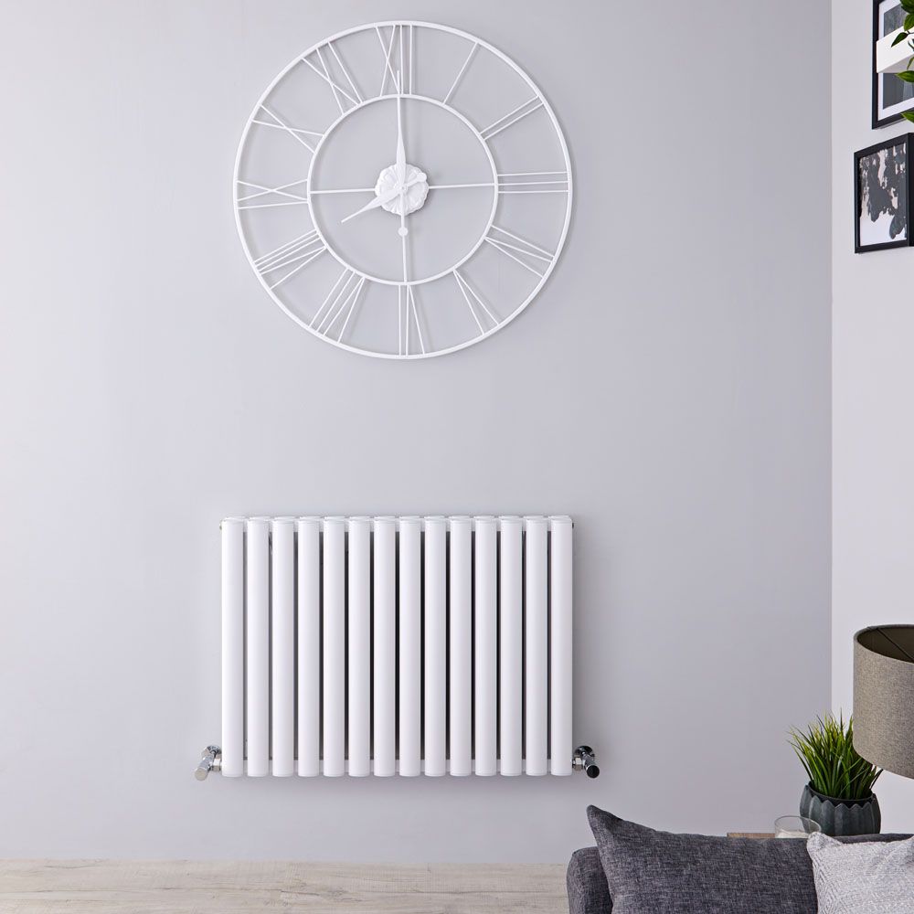Revive Air - White Aluminum Horizontal Double-Panel Designer Radiator - 23.5" x 32.75"