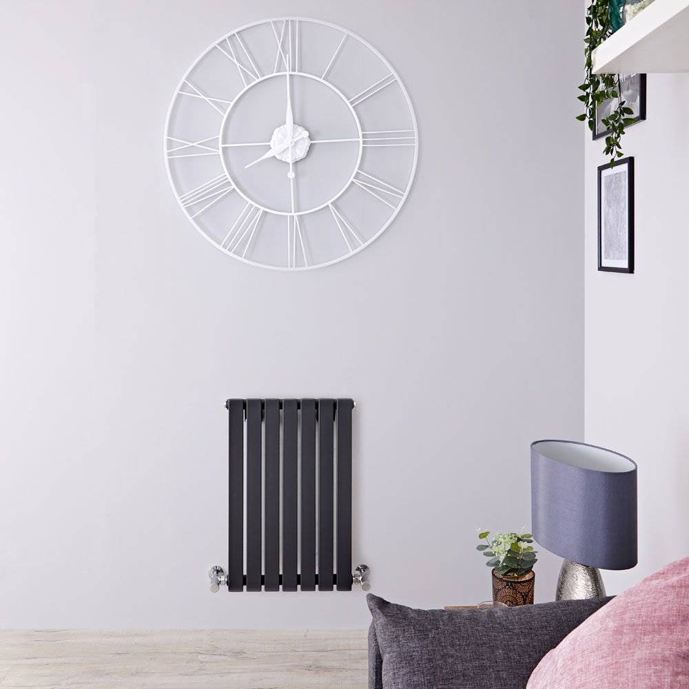Sloane - Anthracite Horizontal Single Flat-Panel Designer Radiator - 25" x 16.5"