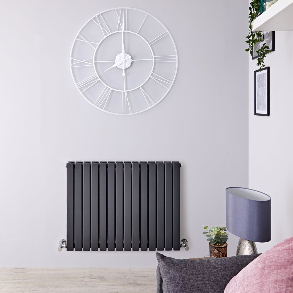 Sloane - Anthracite Horizontal Double Flat-Panel Designer Radiator - 25" x 32.75"