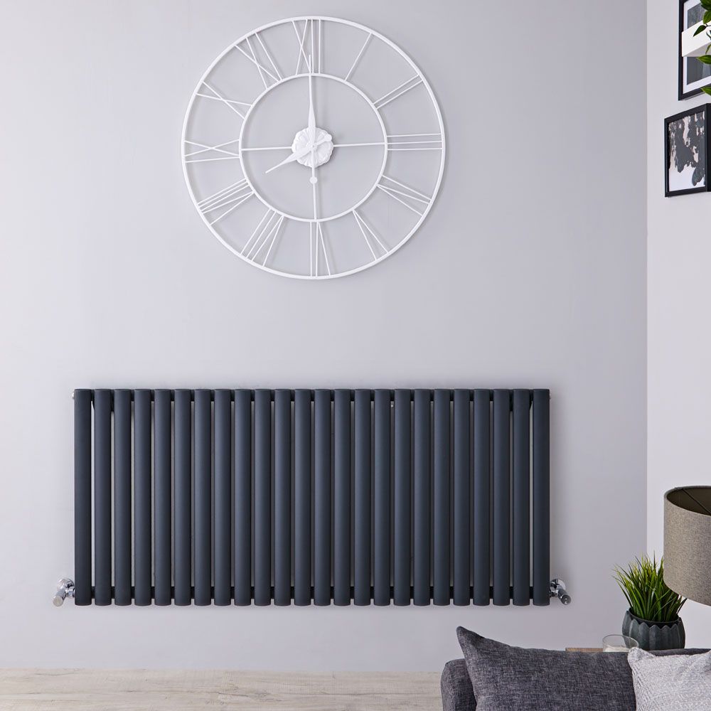 Revive - Anthracite Horizontal Single-Panel Designer Radiator - 25" x 55.75"