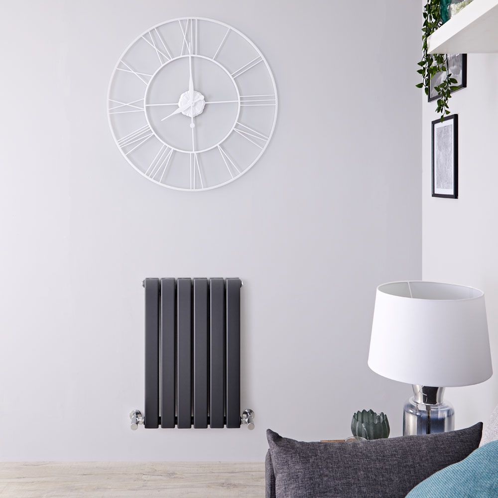 Delta - Anthracite Horizontal Double Slim-Panel Designer Radiator - 25" x 16.5"