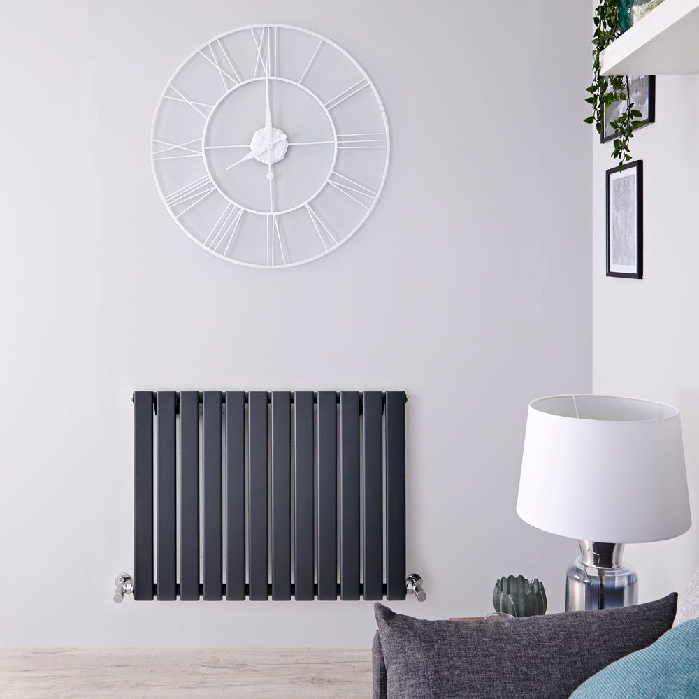Delta - Anthracite Horizontal Single Slim-Panel Designer Radiator - 25" x 33"