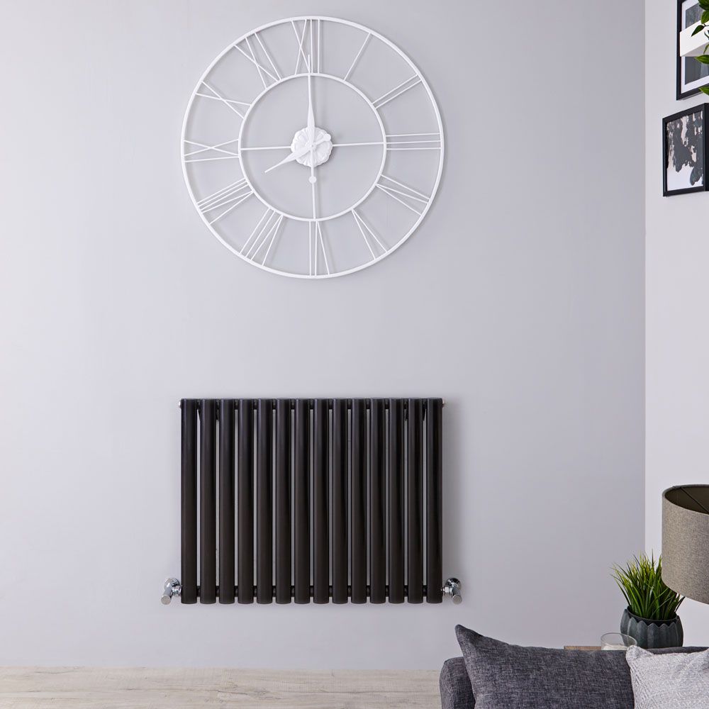 Revive - Black Horizontal Single-Panel Designer Radiator - 25" x 32.5"