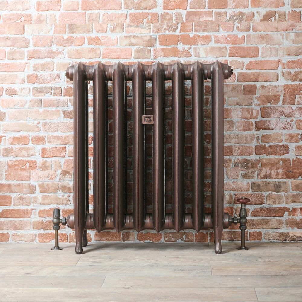 Erté - Oval Column Cast Iron Radiator - 29.92" Tall - Antique Copper - Multiple Sizes Available