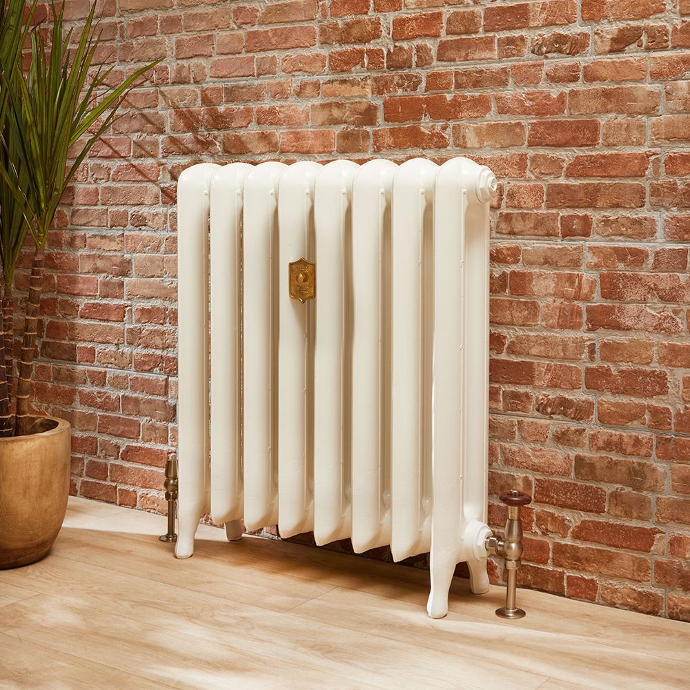 Erté - Oval Column Cast Iron Radiator - 29.92" Tall - Antique White - Multiple Sizes Available