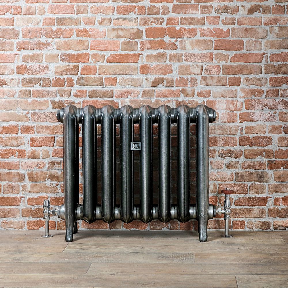 Erté - Oval Column Cast Iron Radiator - 22.05" Tall - Pewter - Multiple Sizes Available