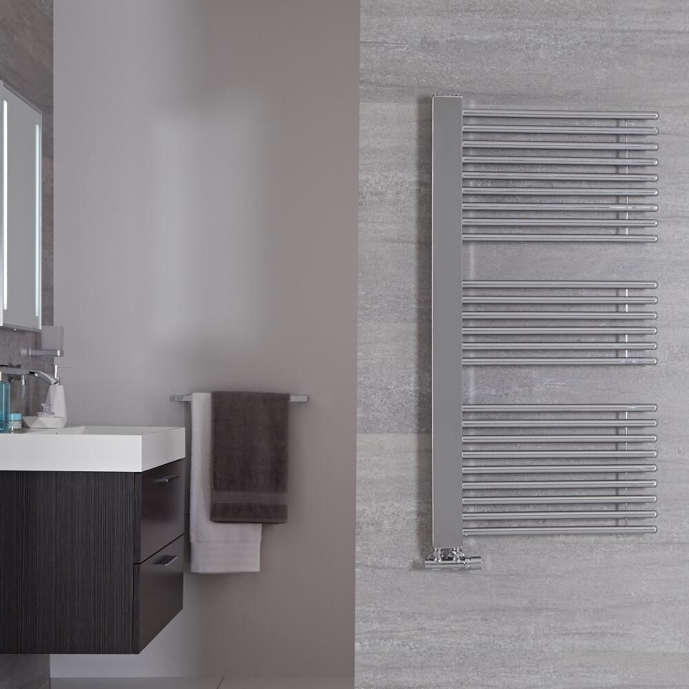 Bosa - Chrome Hydronic Designer Towel Warmer - 46.75" x 23.5"