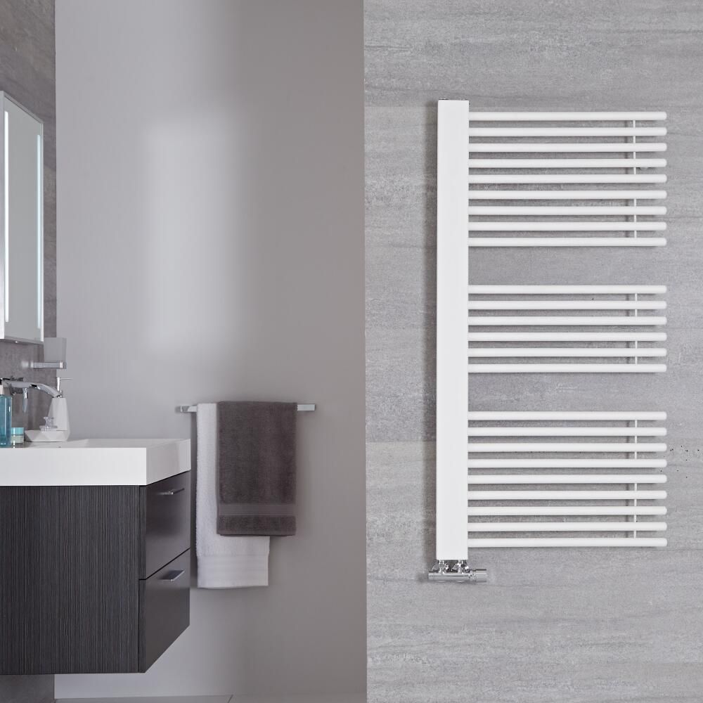 Bosa - Mineral White Hydronic Designer Towel Warmer - 46.75" x 23.5"