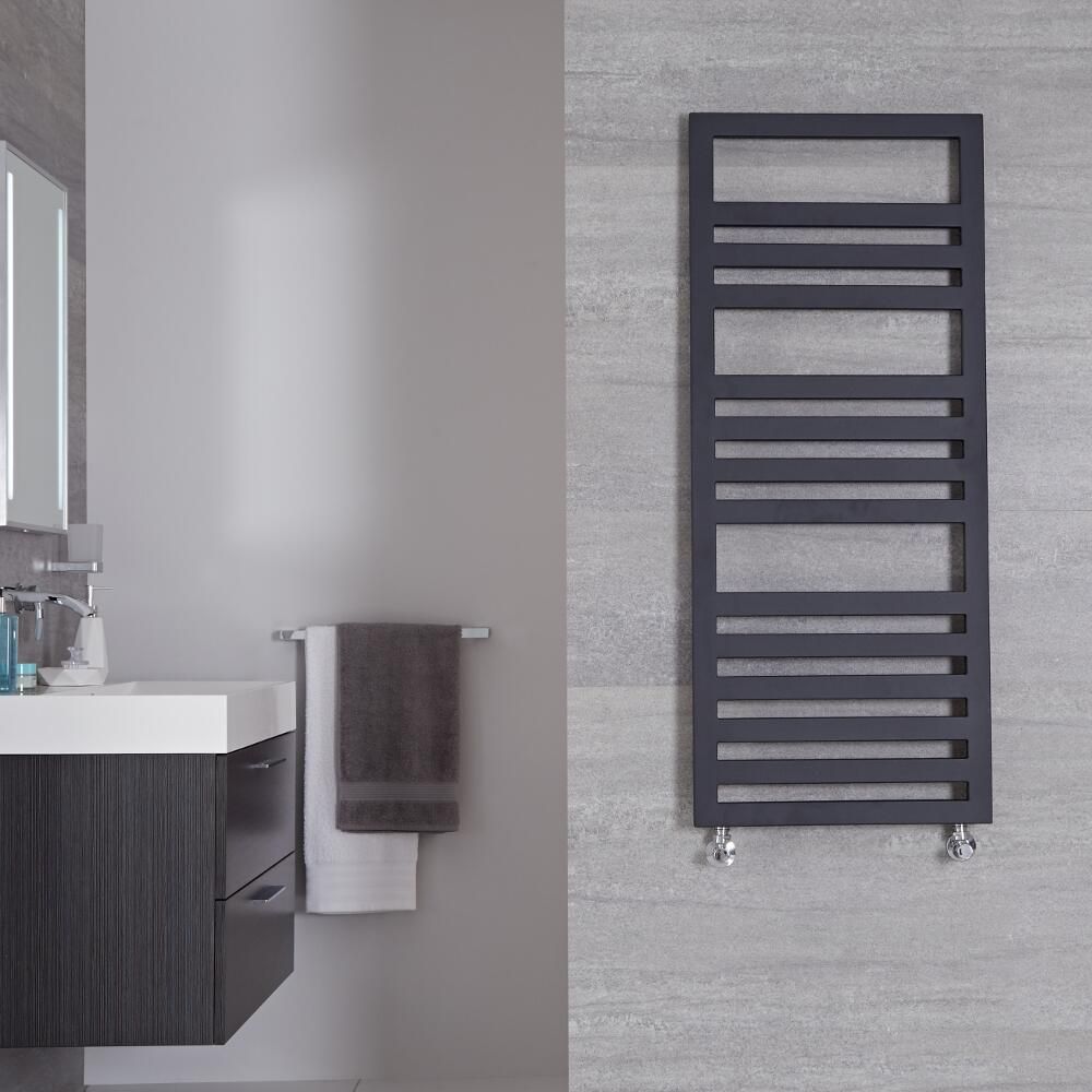 Ponza - Anthracite Hydronic Designer Towel Warmer - 47.25" x 19.75"