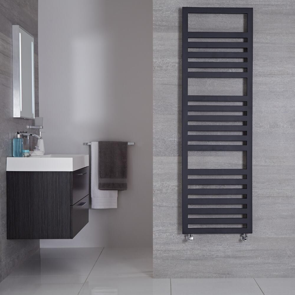 Ponza - Anthracite Hydronic Designer Towel Warmer - 63" x 19.75"