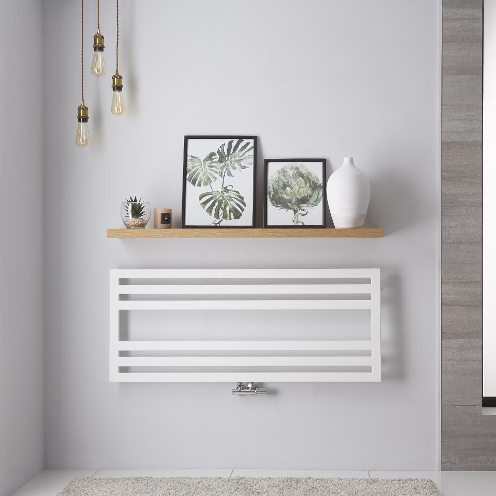 Ponza - White Hydronic Designer Towel Warmer - 19.75" x 47.25"