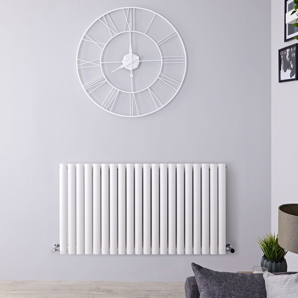 Revive - White Horizontal Single-Panel Designer Radiator - 25" x 46.5"