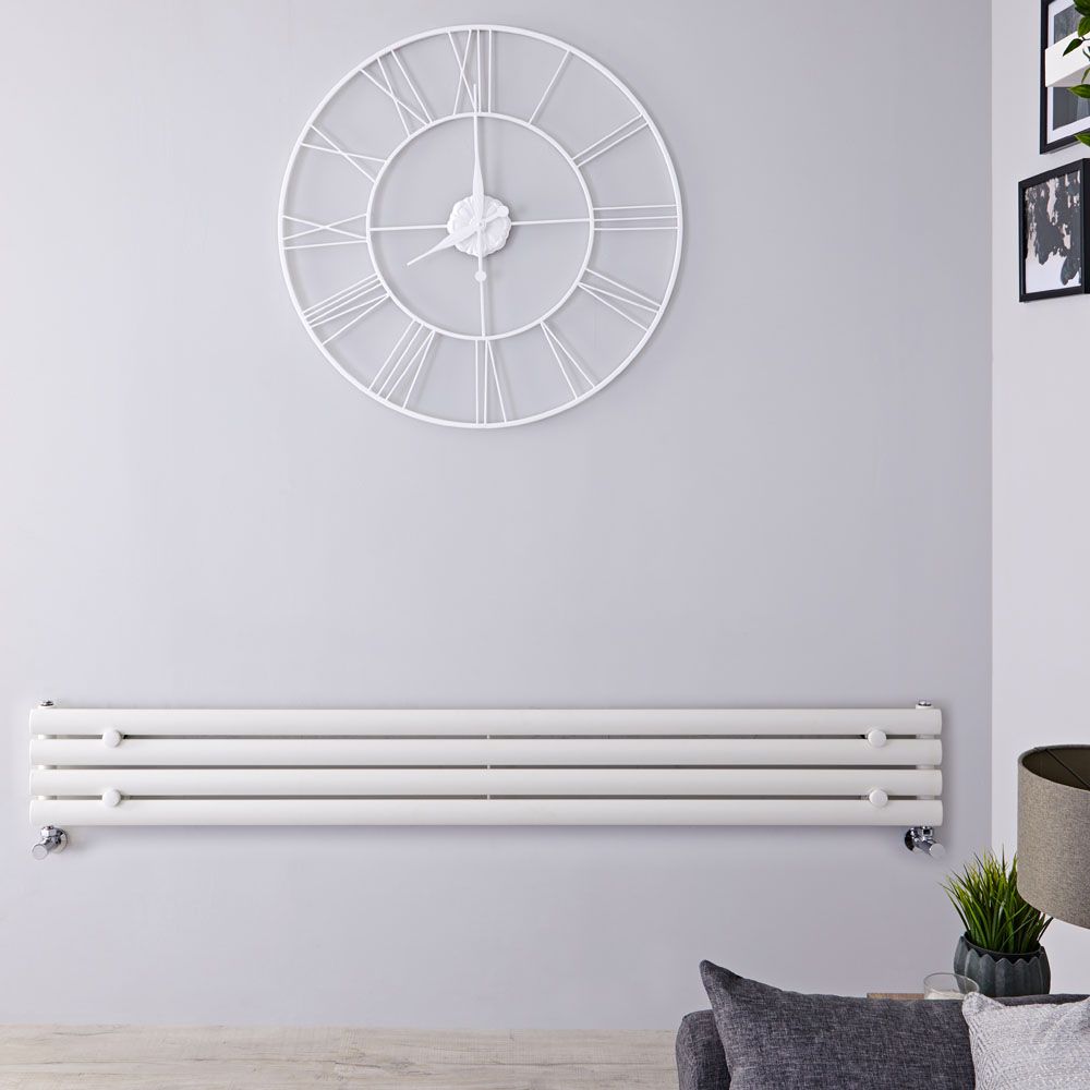 Revive - White Horizontal Single-Panel Designer Radiator - 9.25" x 63"