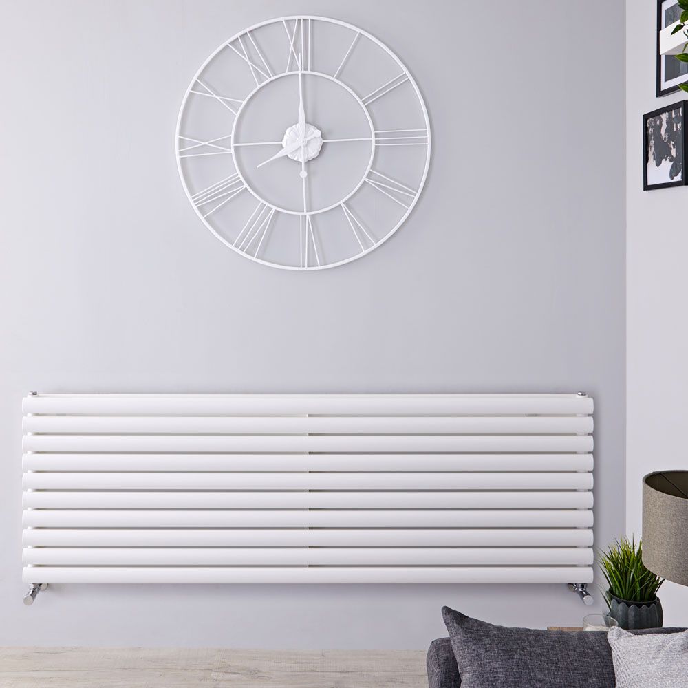 Revive - White Horizontal Double-Panel Designer Radiator - 23.25" x 63"