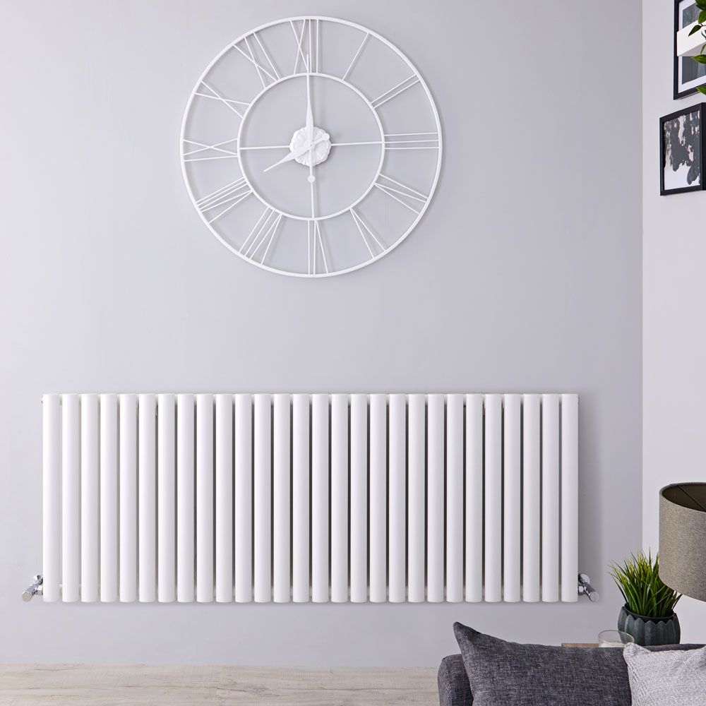 Revive - White Horizontal Single-Panel Designer Radiator - 25" x 64.75"