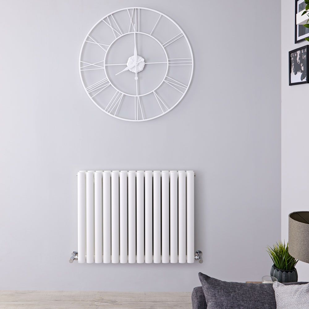 Revive - White Horizontal Double-Panel Designer Radiator - 25" x 32.5"