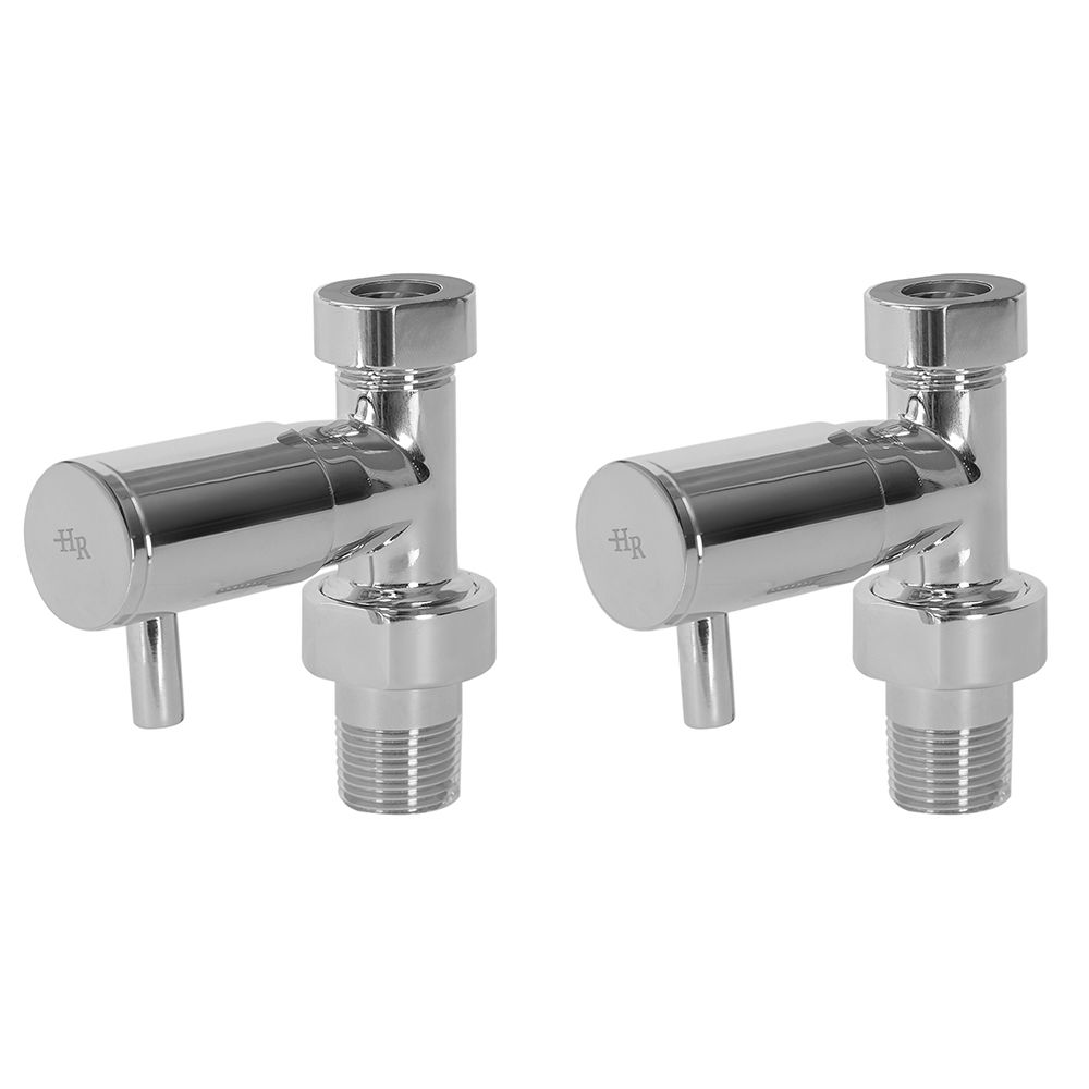 Hudson Reed Minimalist Chrome Manual Straight Radiator Valves (Pair)