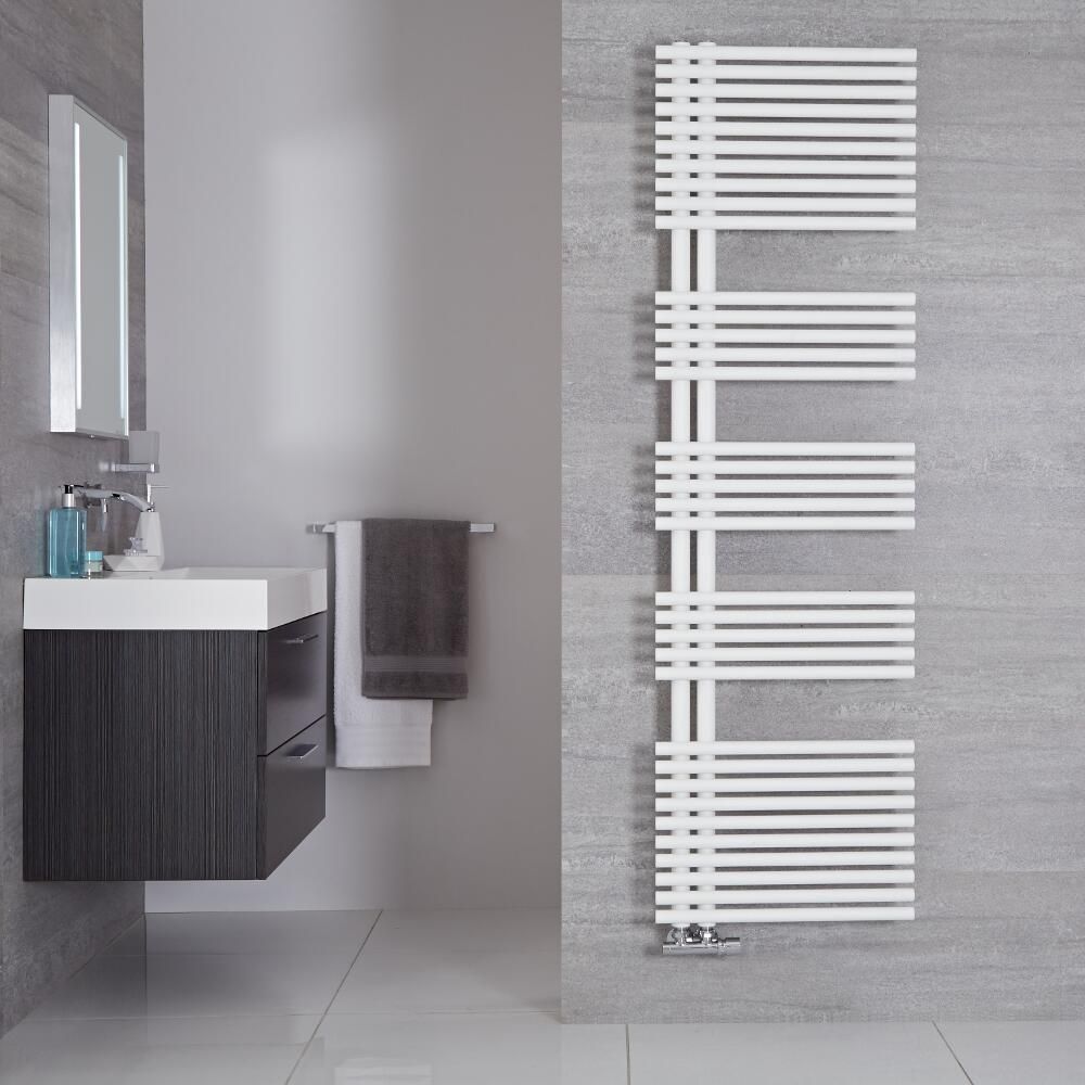 Iseo - Mineral White Hydronic Designer Towel Warmer - 67" x 19.75"