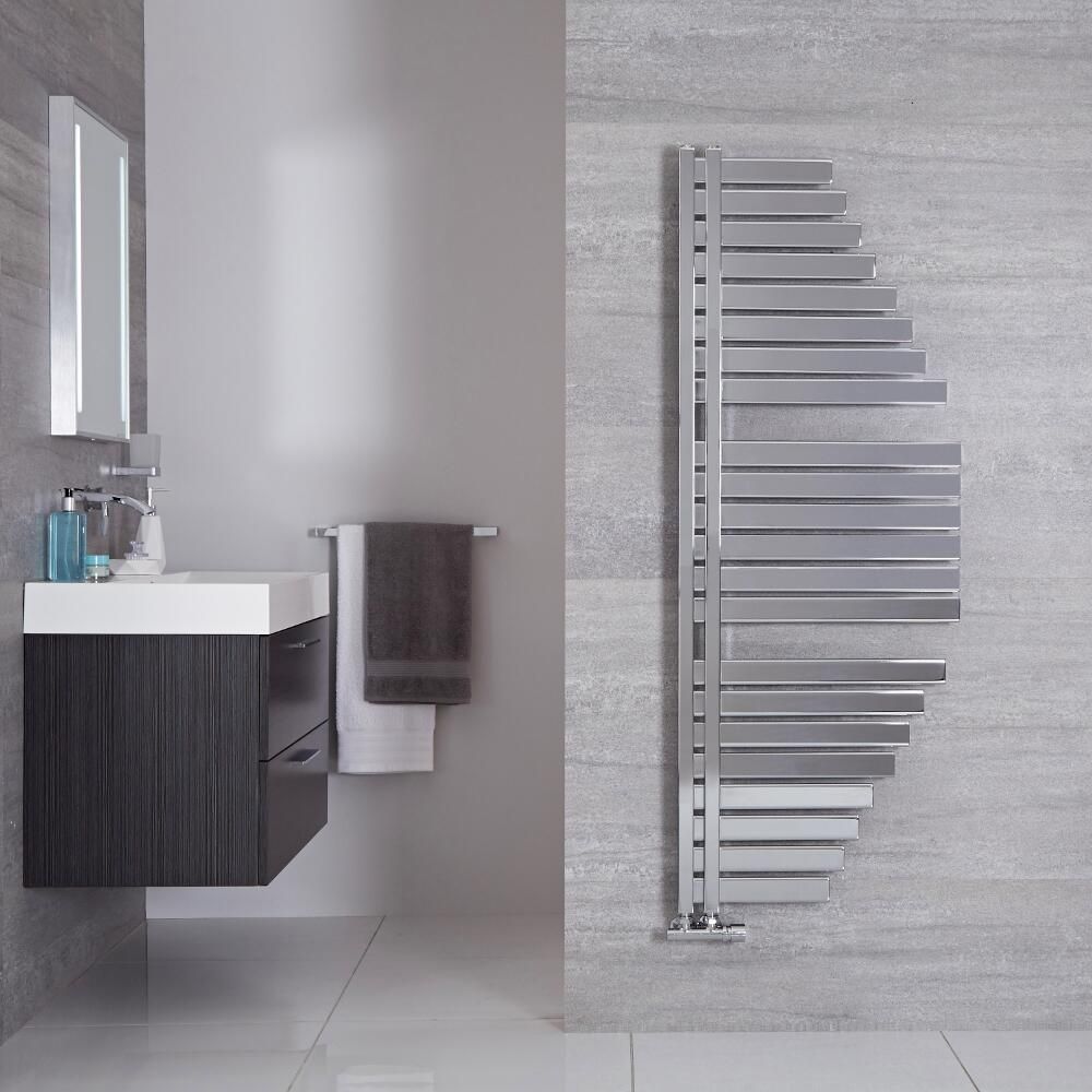 Lazio - Chrome Hydronic Designer Towel Warmer - 57.5" x 21.5"