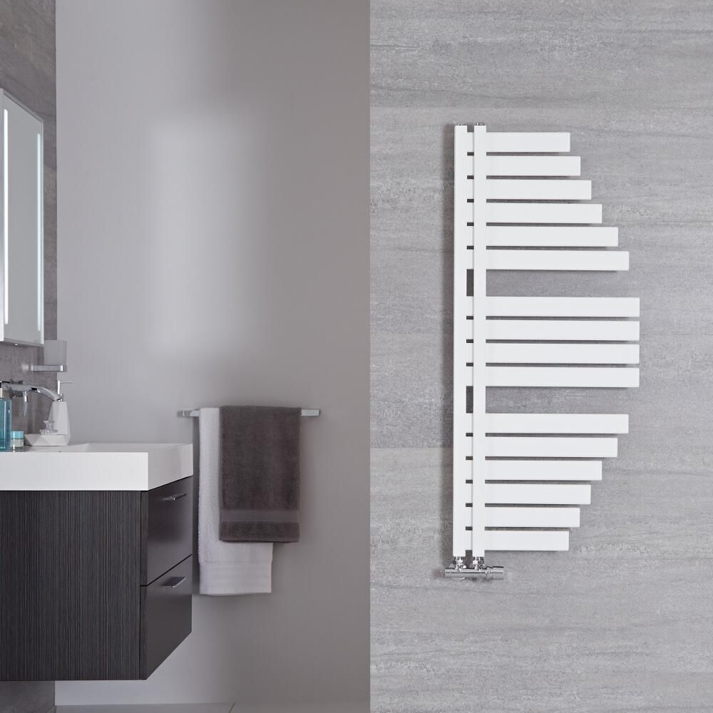 Lazio - Mineral White Hydronic Designer Towel Warmer - 43.25" x 19"