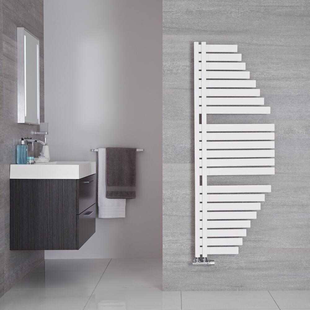 Lazio - Mineral White Hydronic Designer Towel Warmer - 57.5" x 21.5"