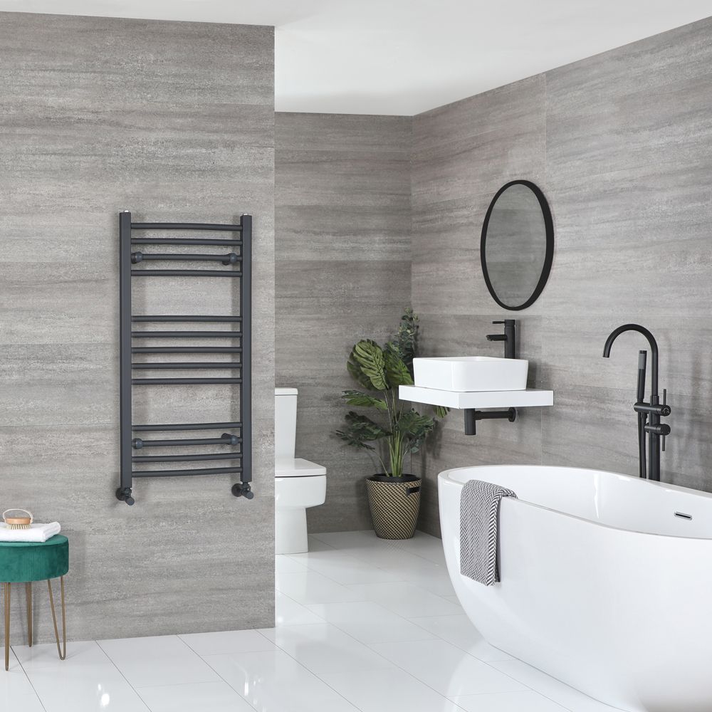 Artle - Anthracite Hydronic Curved Towel Warmer - 39 3/8” x 19 5/8”