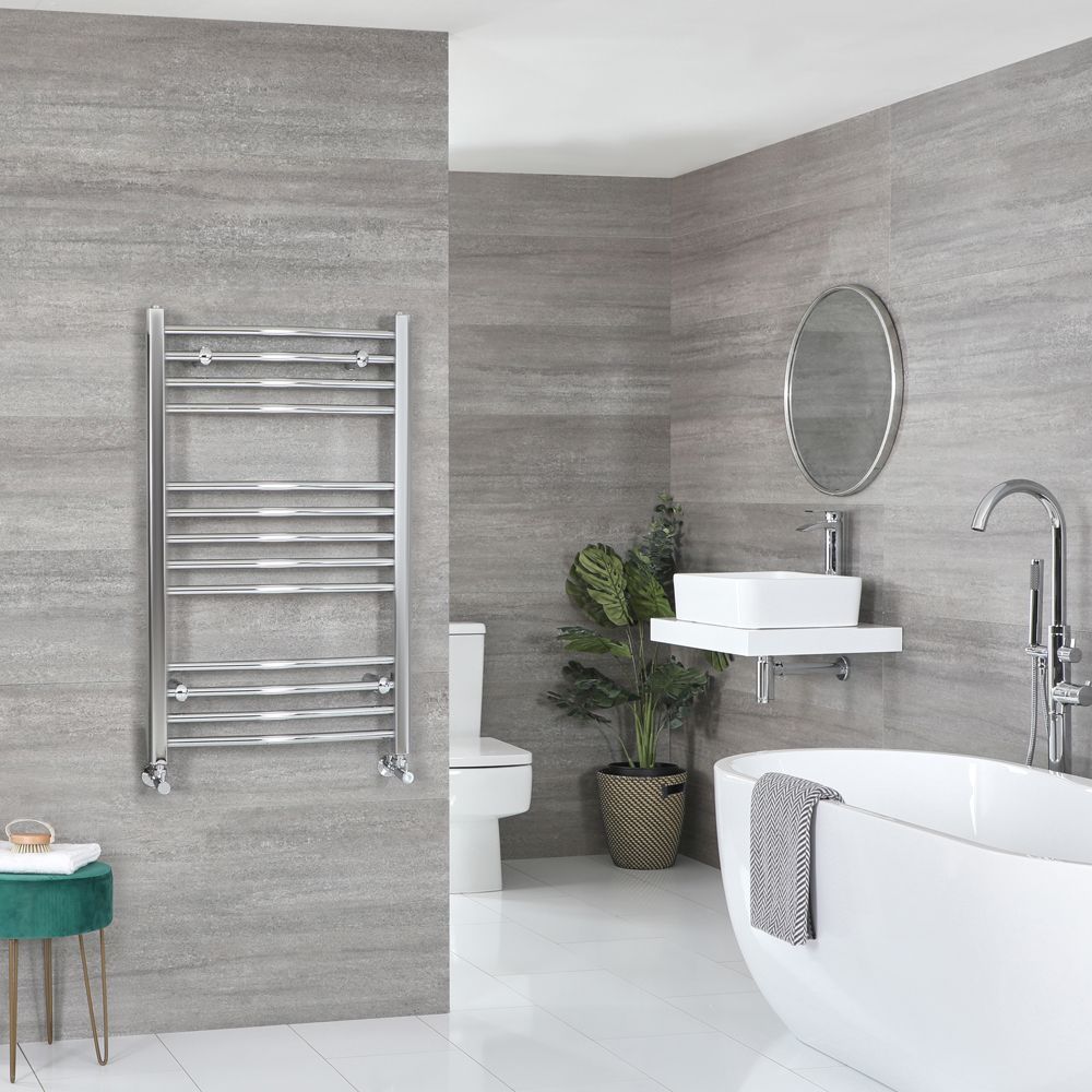Kent - Chrome Hydronic Curved Towel Warmer - 39 3/8” x 19 5/8”