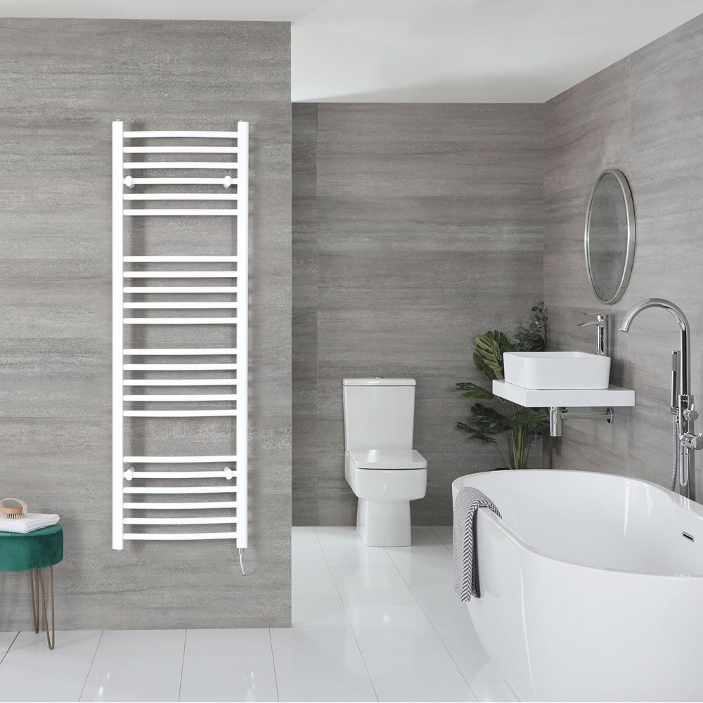 Ive Electric - White Curved Plug-In Towel Warmer - 63” x 20”