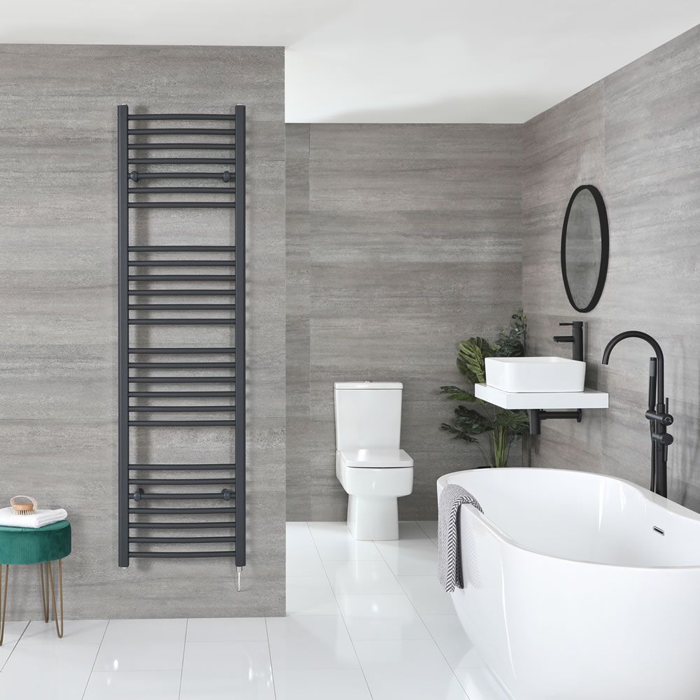 Artle Electric - Anthracite Curved Plug-In Towel Warmer - 71” x 20”