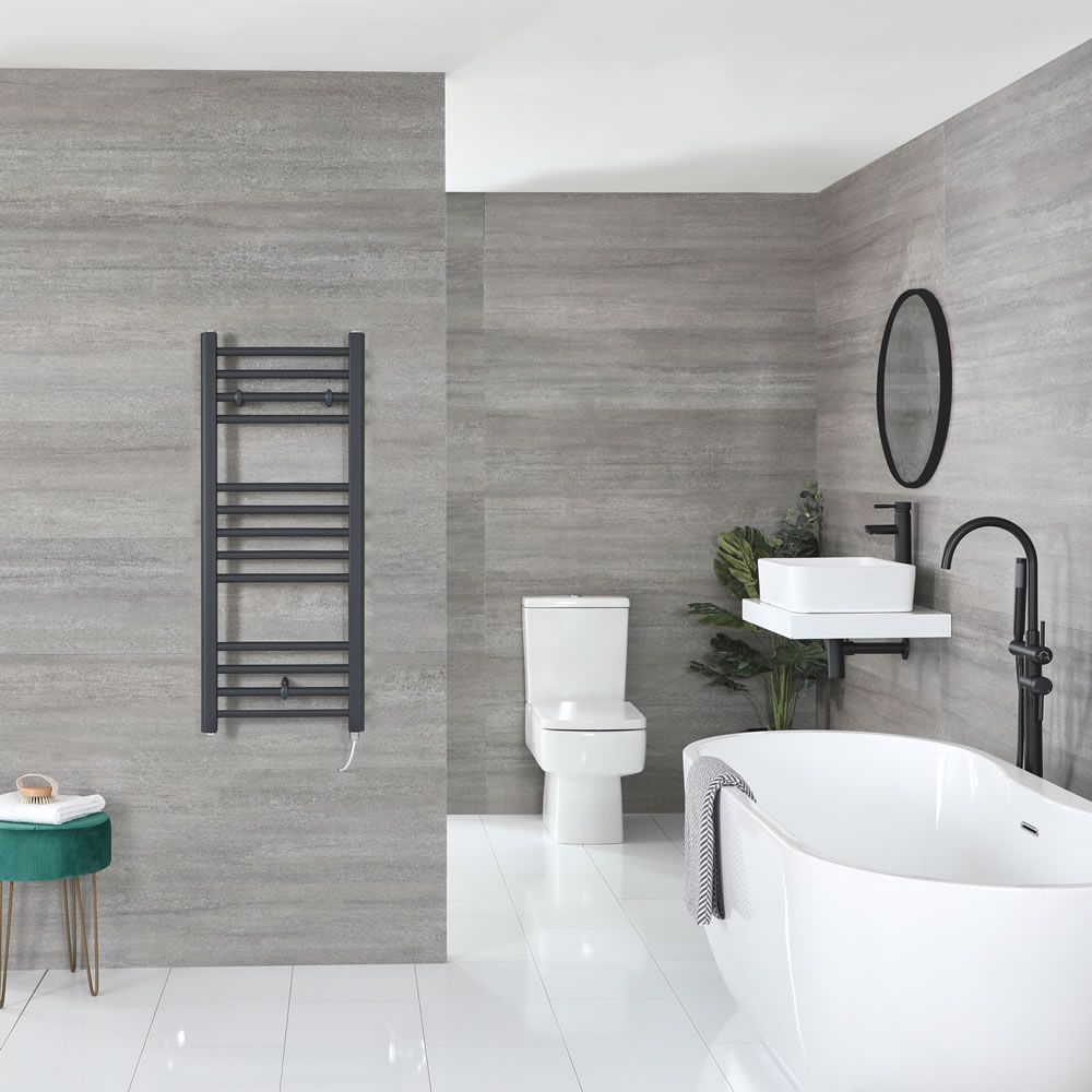 Artle Electric - Anthracite Flat Plug-In Towel Warmer - 39” x 16”