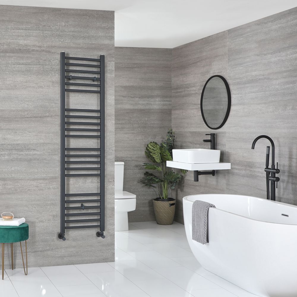 Artle - Anthracite Hydronic Flat Towel Warmer - 63" x 15 3/4”