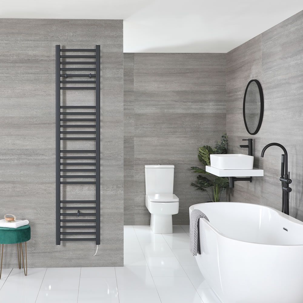 Artle Electric - Anthracite Flat Plug-In Towel Warmer - 71” x 16”