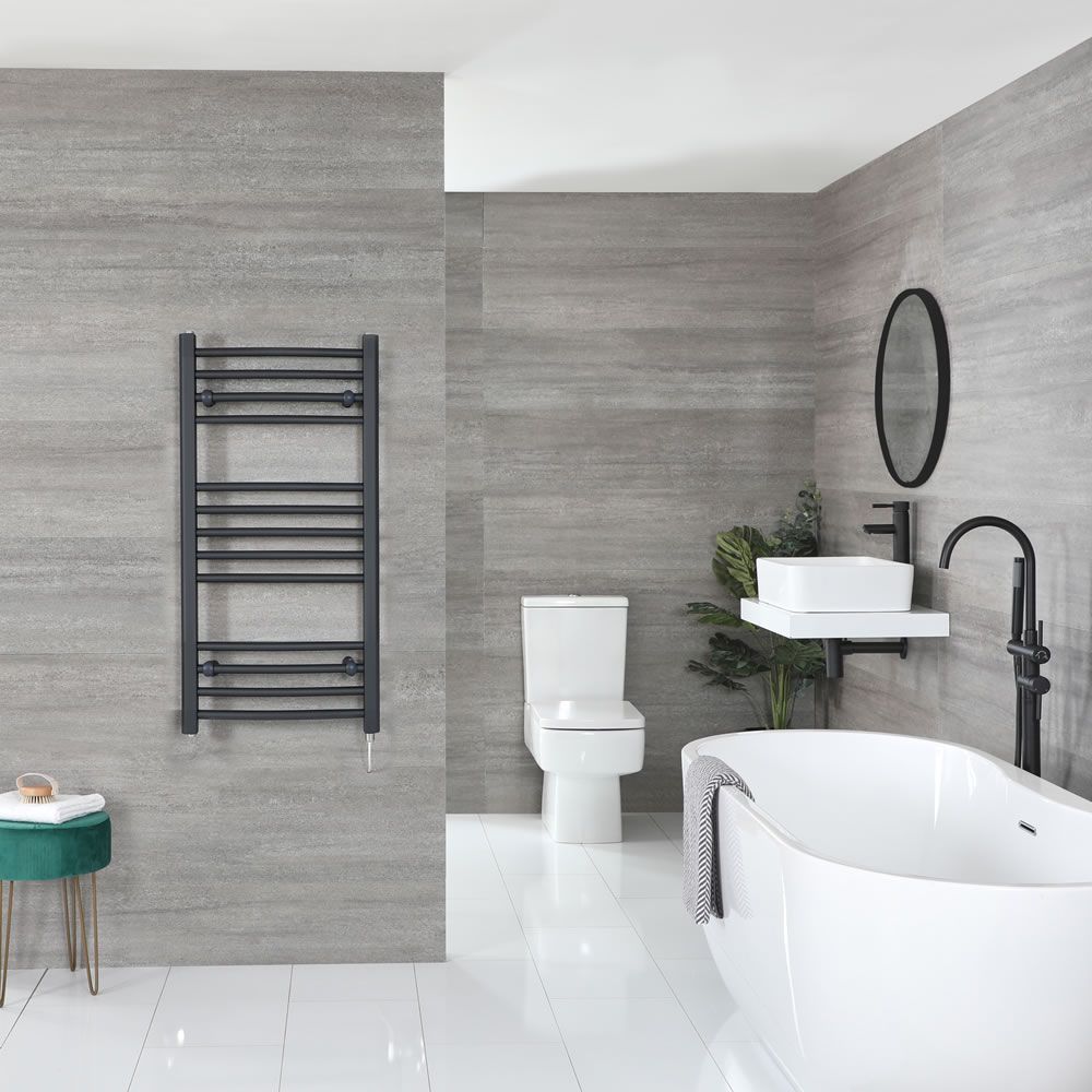 Artle Electric - Anthracite Flat Plug-In Towel Warmer - 39” x 20”