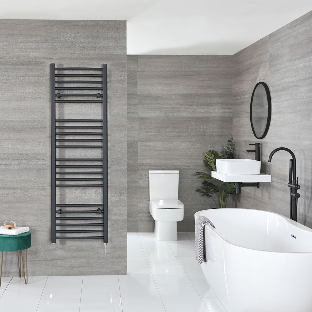Artle Electric - Anthracite Flat Plug-In Towel Warmer - 63” x 20”