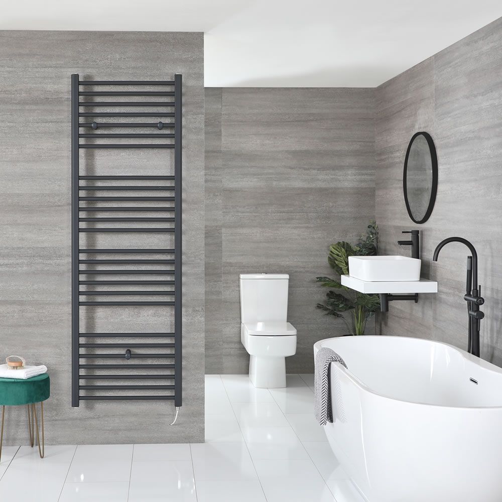 Artle Electric - Anthracite Flat Plug-In Towel Warmer - 71” x 24”