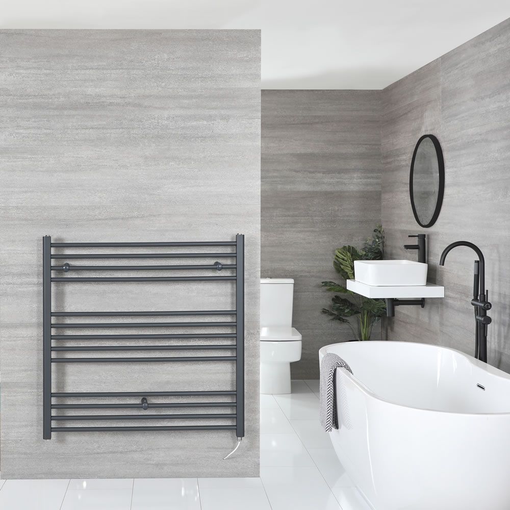Artle Electric - Anthracite Flat Plug-In Towel Warmer - 39” x 39”