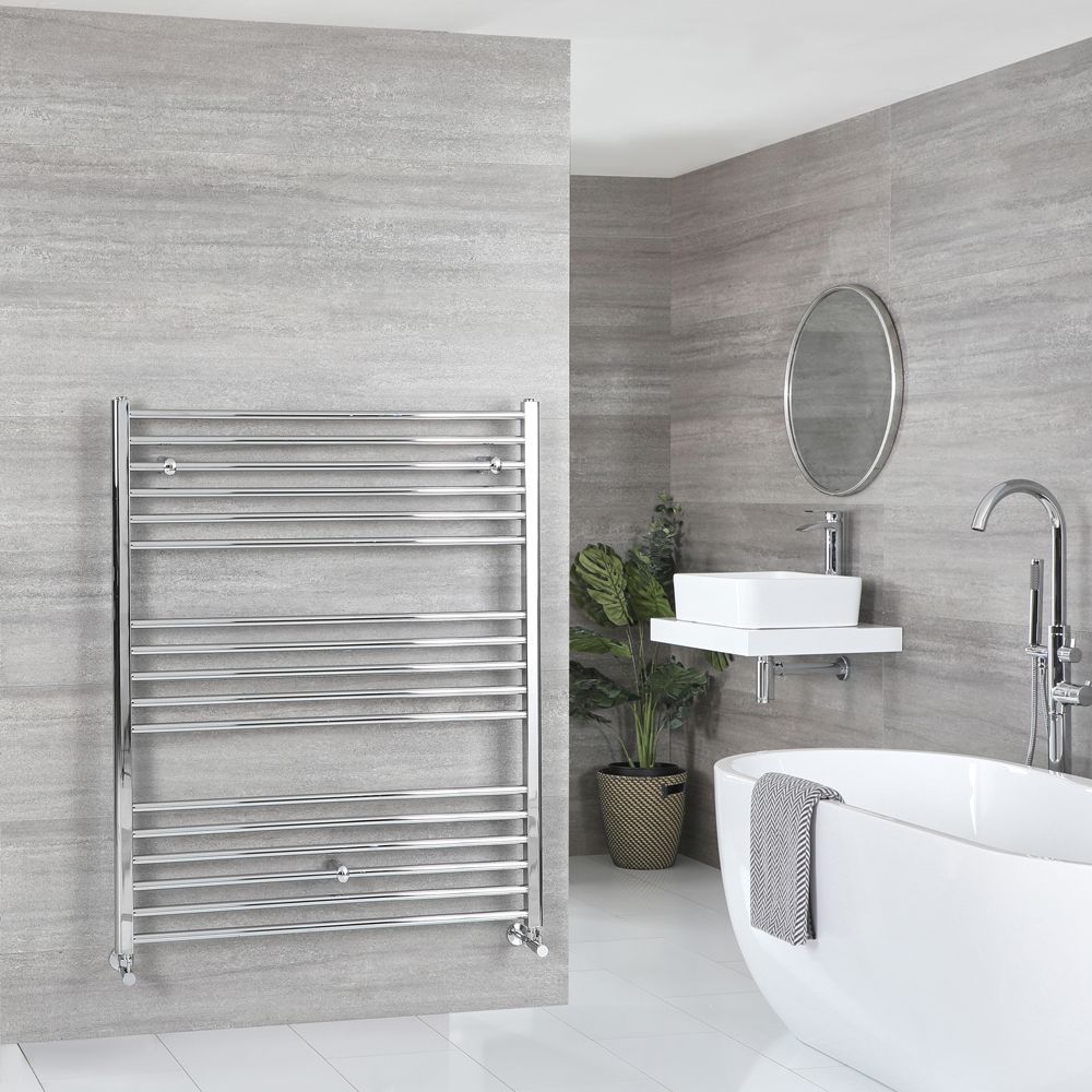 Kent - Chrome Hydronic Flat Towel Warmer - 47 1/4” x 39 3/8”