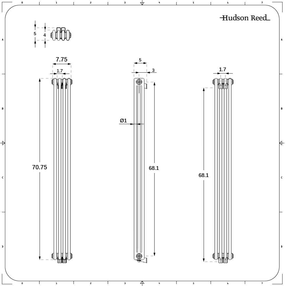 Regent - White Vertical 3-Column Traditional Cast-Iron Style Radiator ...