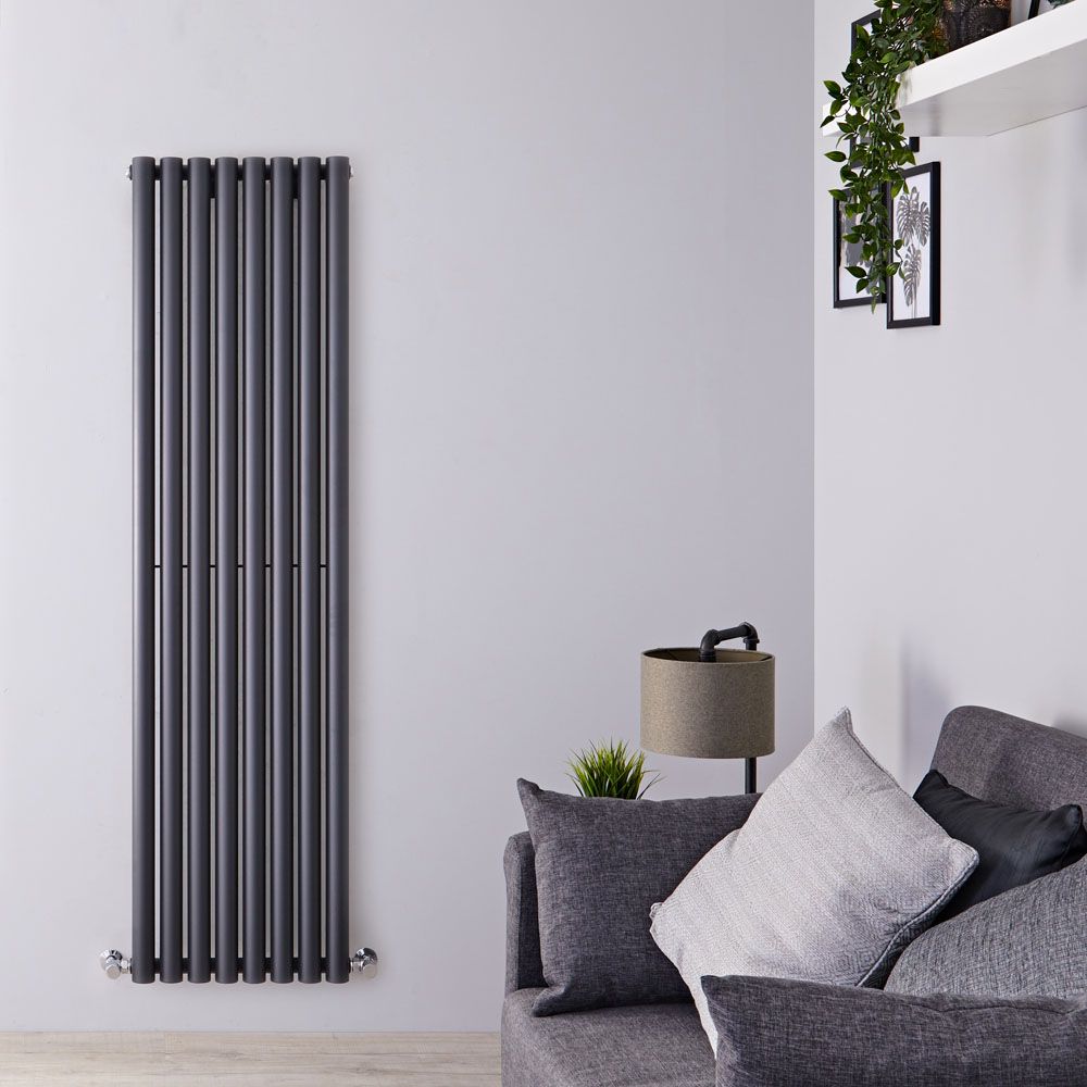 Savy - Anthracite Vertical Single-Panel Designer Radiator - 70" x 18.5"