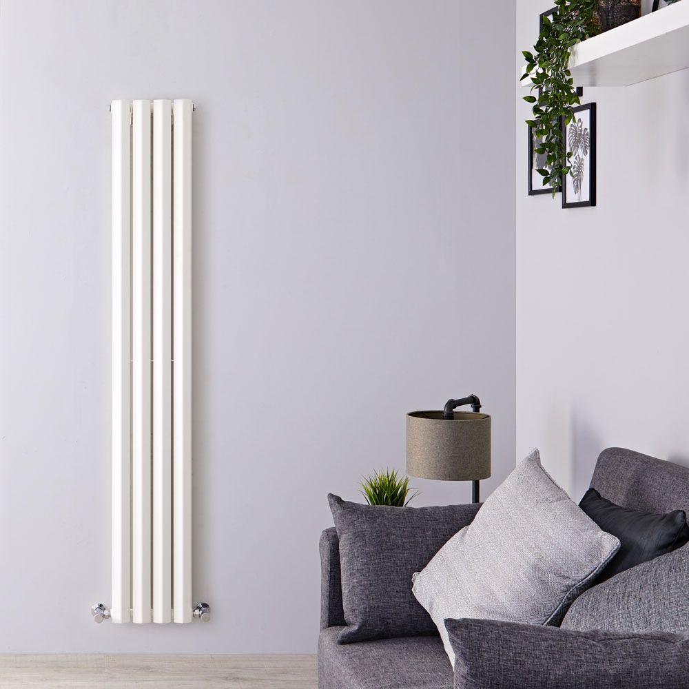 Edifice - White Vertical Double-Panel Designer Radiator - 70" x 11"