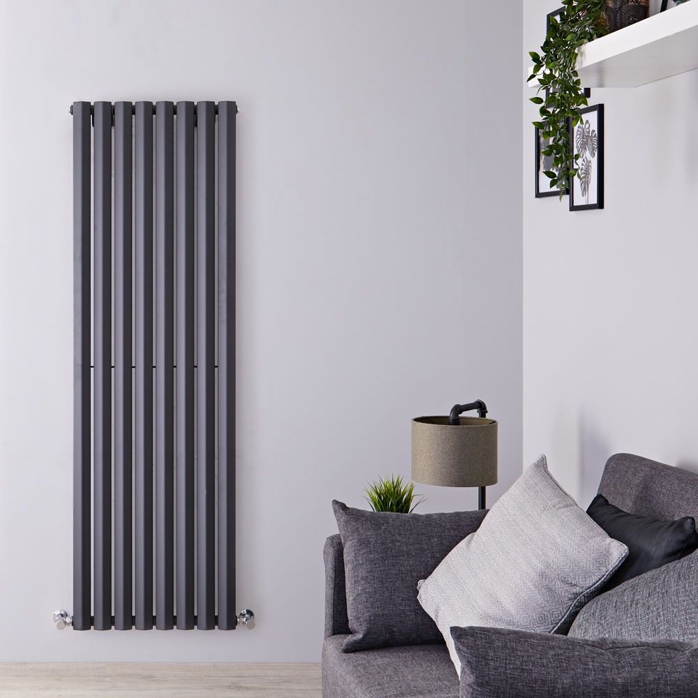 Edifice - Anthracite Vertical Single-Panel Designer Radiator - 70" x 22"
