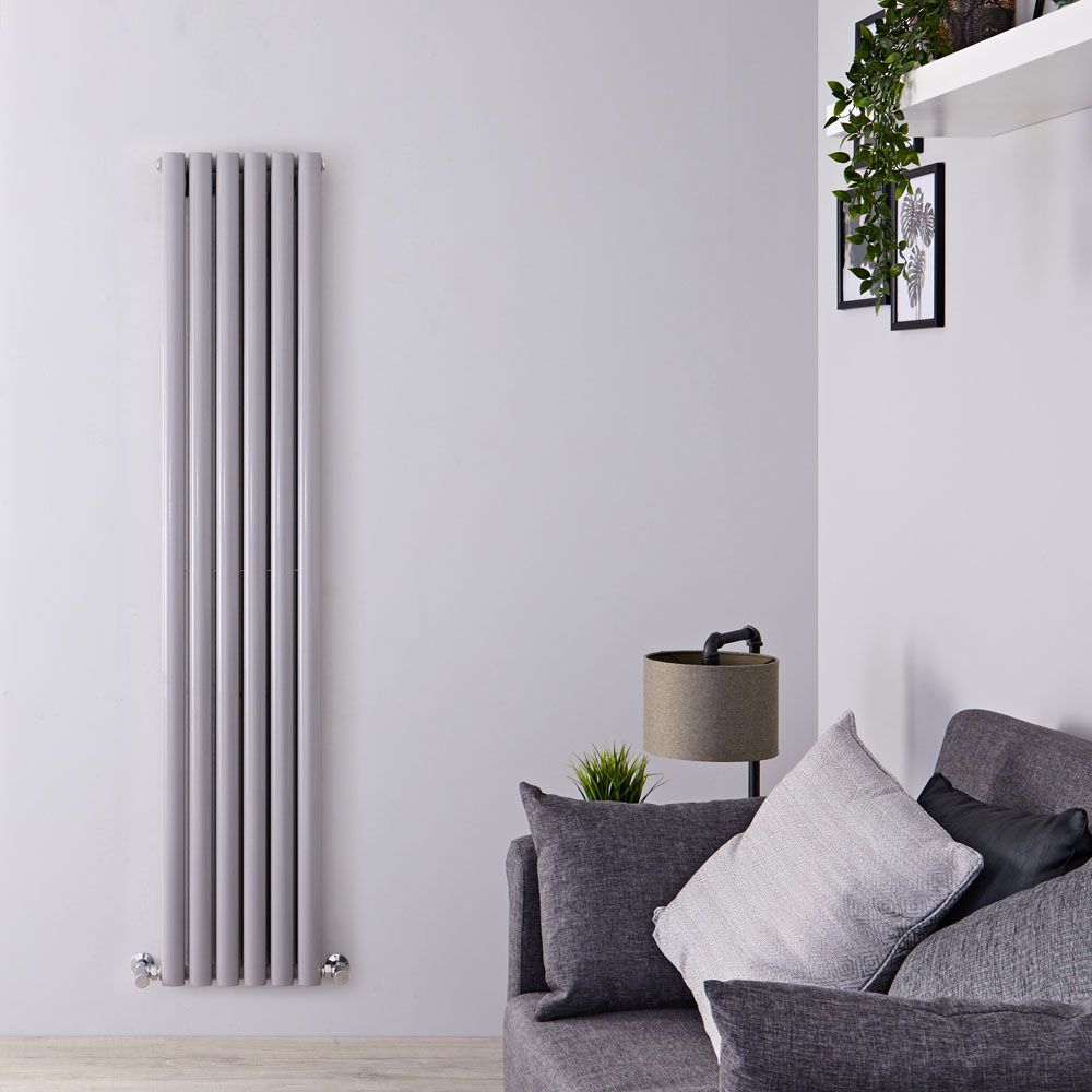 Revive - Silver Vertical Double-Panel Designer Radiator - 70.75" x 14"