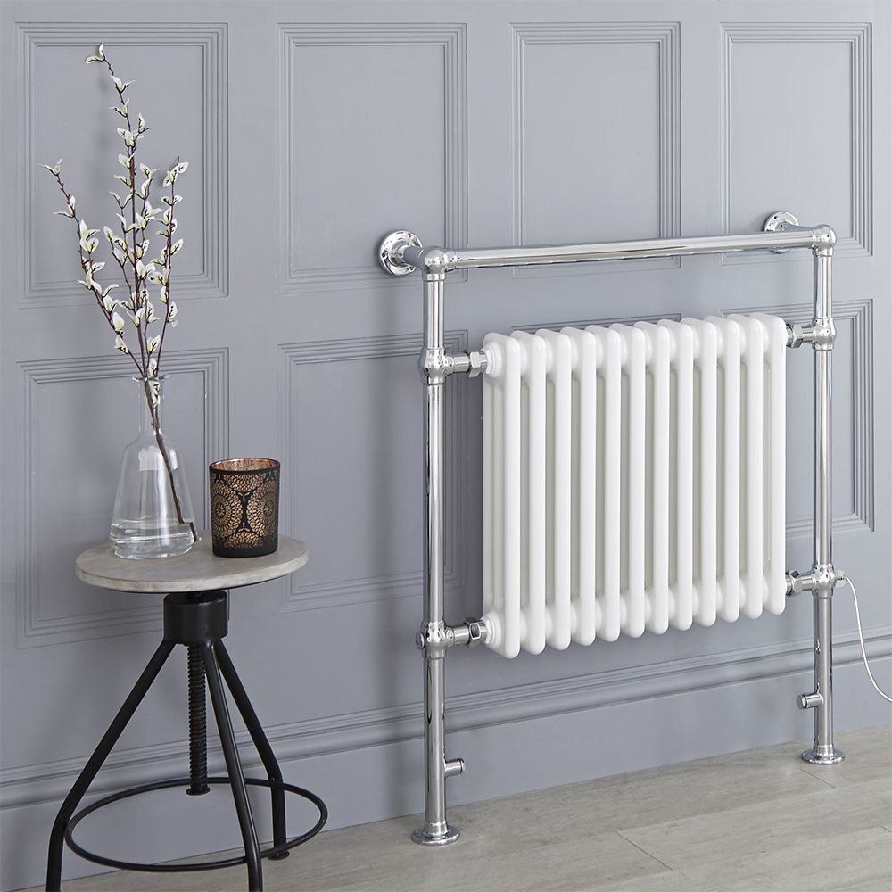 Marquis Electric - White Traditional Plug-In Heated Towel Warmer - 36.75" x 31.25"