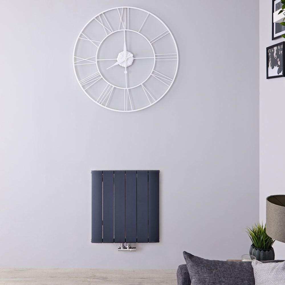 Aurora - Anthracite Aluminum Horizontal Designer Radiator - 23.5" x 22.25"