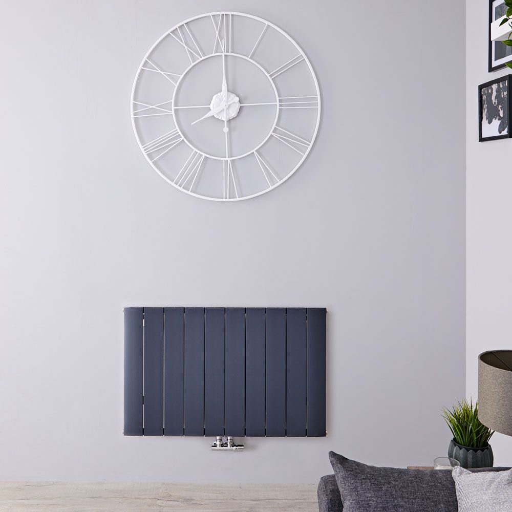 Aurora - Anthracite Aluminum Horizontal Designer Radiator - 23.5" x 37.25"