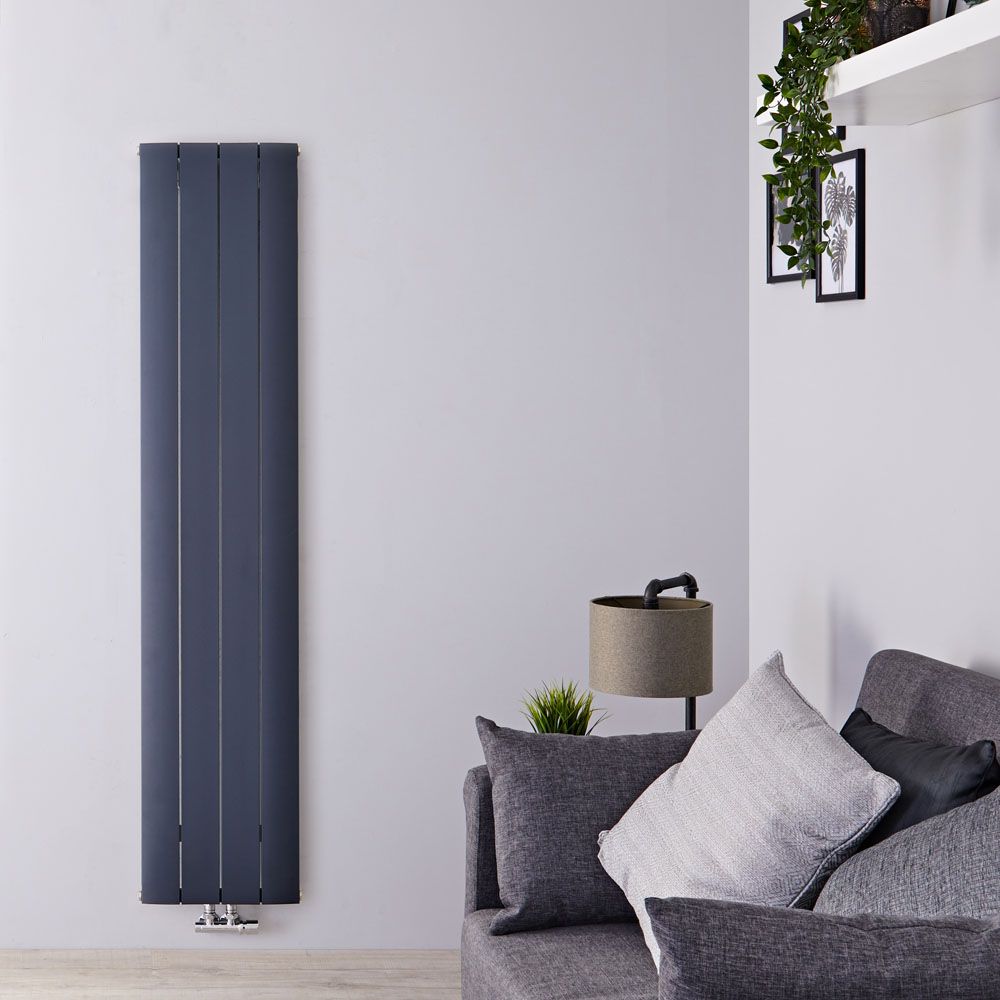 Aurora - Anthracite Aluminum Vertical Designer Radiator - 63" x 14.75"