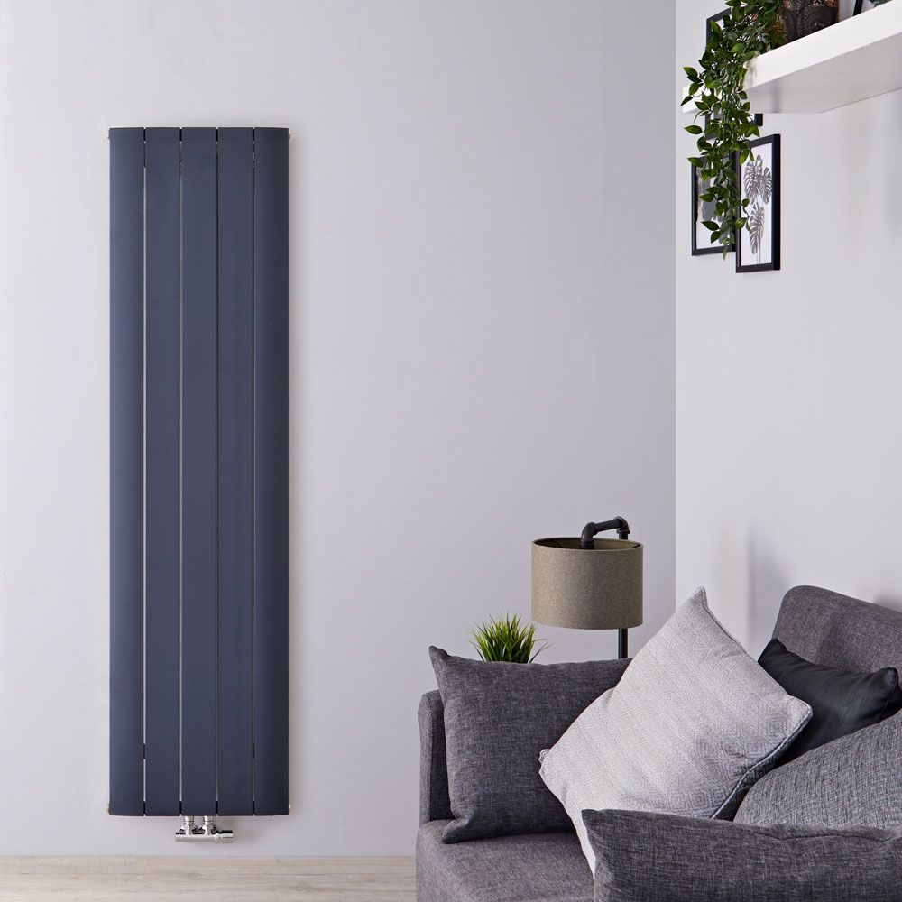 Aurora - Anthracite Aluminum Vertical Designer Radiator - 70.75" x 18.5"