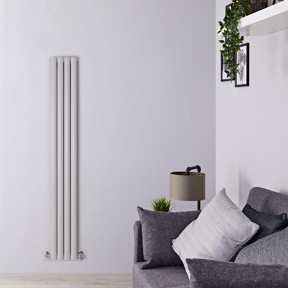 Revive - Light Gray Vertical Double-Panel Designer Radiator - 70" x 9.25"